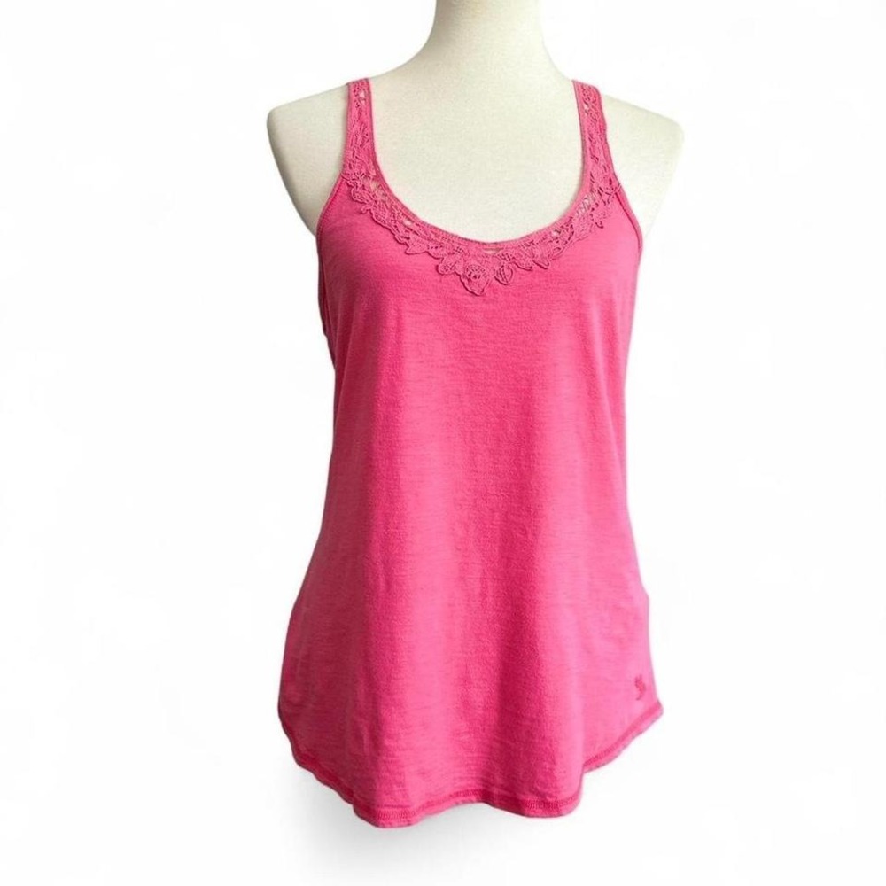 Pink y2k lace back Abercrombie & Fitch tank top